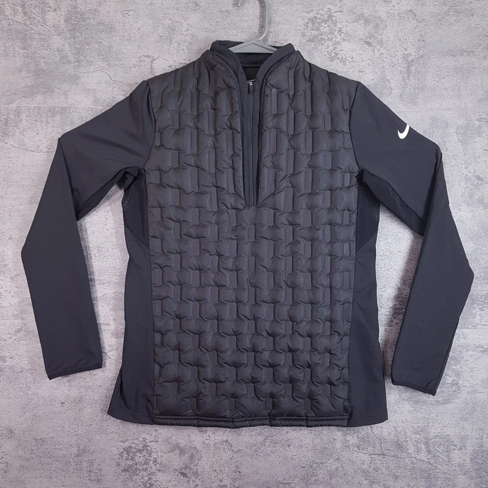 NIKE Therma-Fit ADV Repel 1/2 Zip Golf Jacket Womens SMALL Black DX6082-010